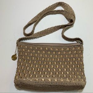 Kathy Ireland Tan Crocheted‎ Crossbody Purse
